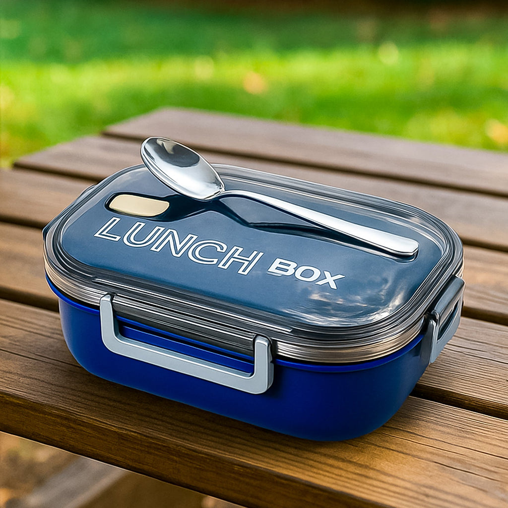 Leak-proof steel tiffin box with BPA-free locking lid for fresh meals