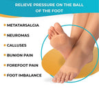 Close-up of a foot with the silicone tiptoe protector comfortably fitted over the toes.