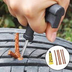 Rust-resistant steel rasp drill and threaded inserting needle drill for tubeless tire repair.