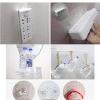 Waterproof self adhesive hooks used in a modern bathroom for hanging towels.