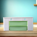 Side view of the 2-layer desktop organizer highlighting its compact design and features.