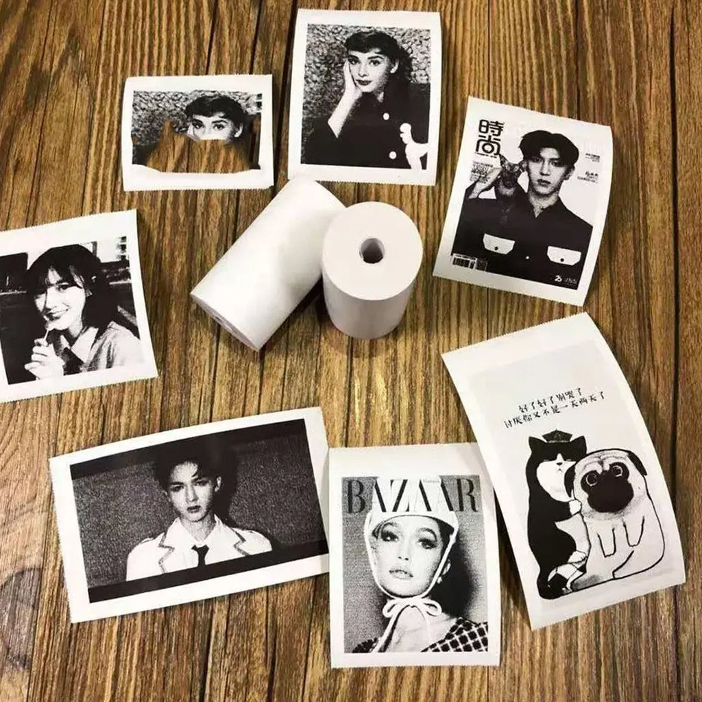 Close-up of a smooth, white thermal printer paper roll, highlighting its premium texture.