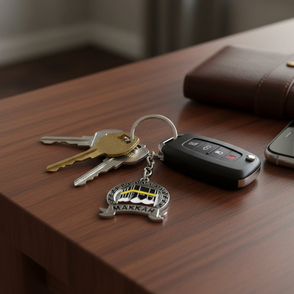 Metal Makkah keychain accessory for keys and bags