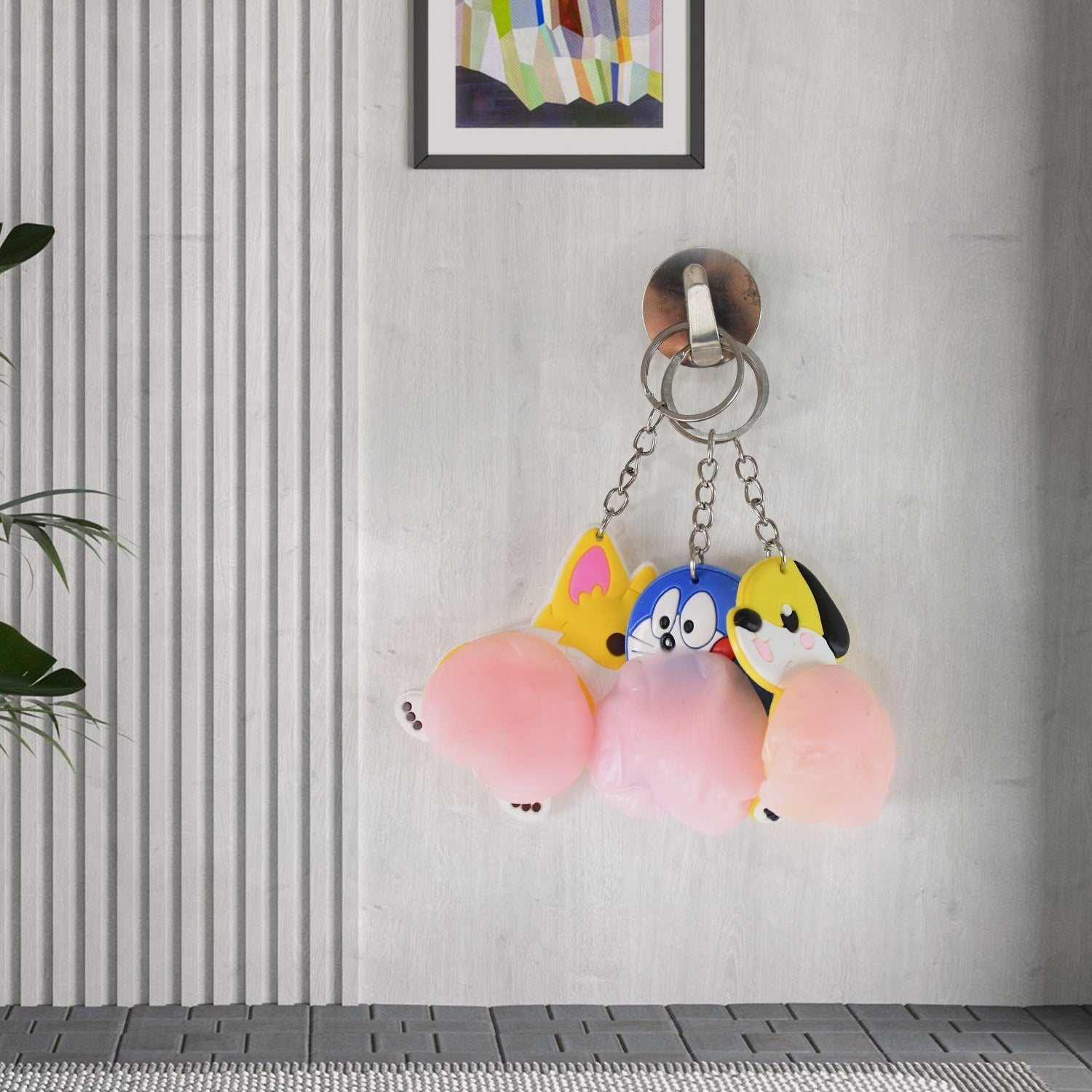 Puff Pals animal key ring with squeezable silicone for stress relief