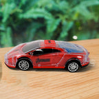Side profile of the durable plastic Remote Control Car, showcasing its robust wheels.