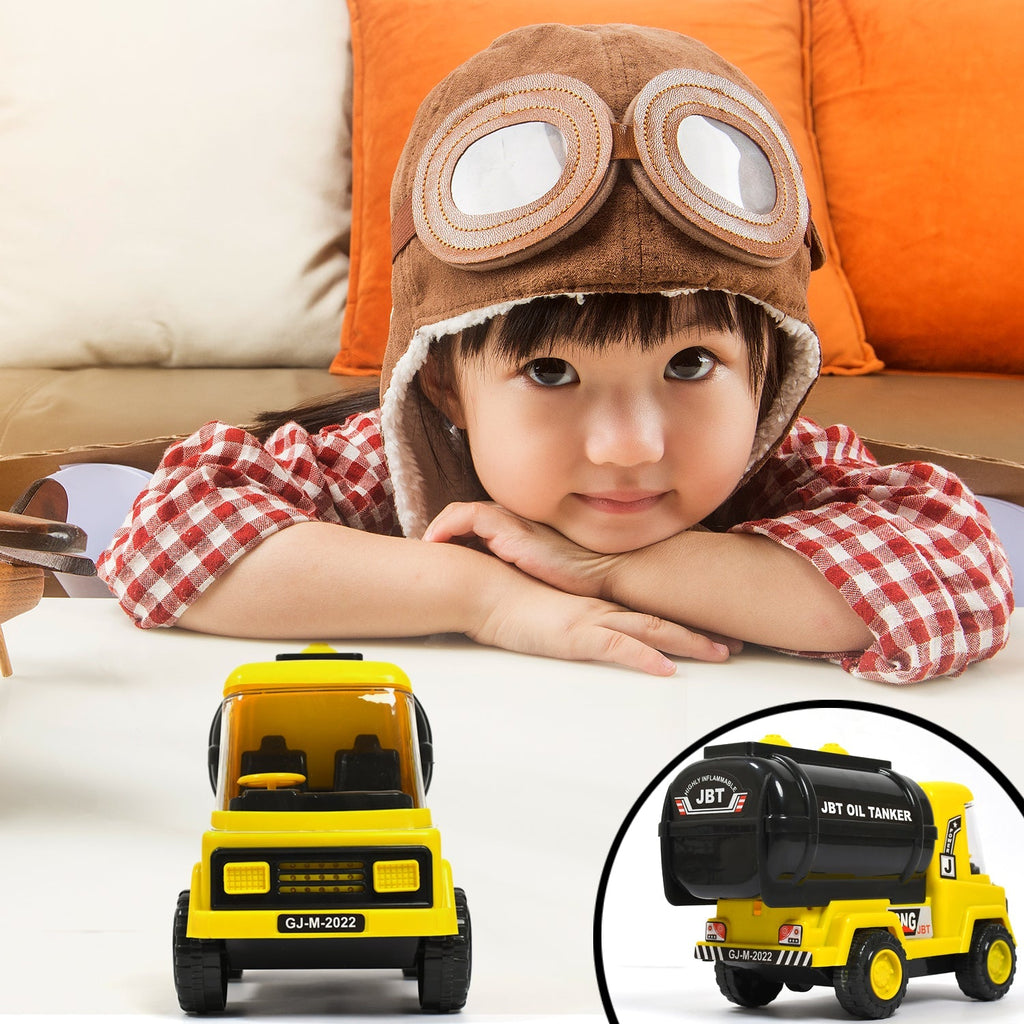 Front-three-quarter view of the friction-powered toy truck, perfect for imaginative play.