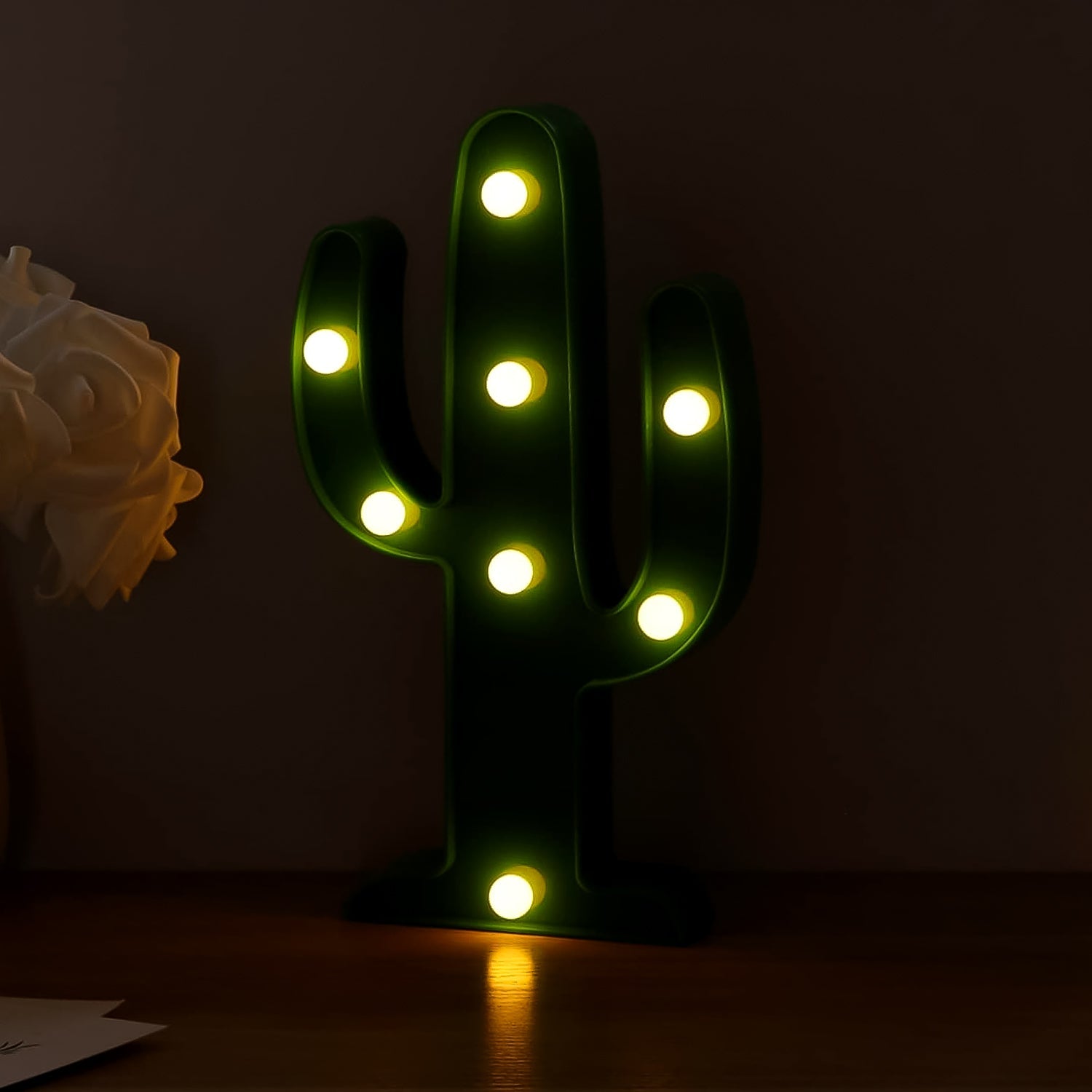 Stylish LED Cactus Lamp adding a playful touch to a child's bedroom.