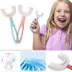 U-shaped toothbrush for toddlers, making brushing simple and comfortable.
