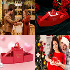 Red rose charm jewellery box designed for romantic gift presentation