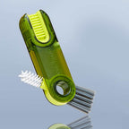 Close-up of the bottle cleaning brush highlighting its three distinct cleaning heads.