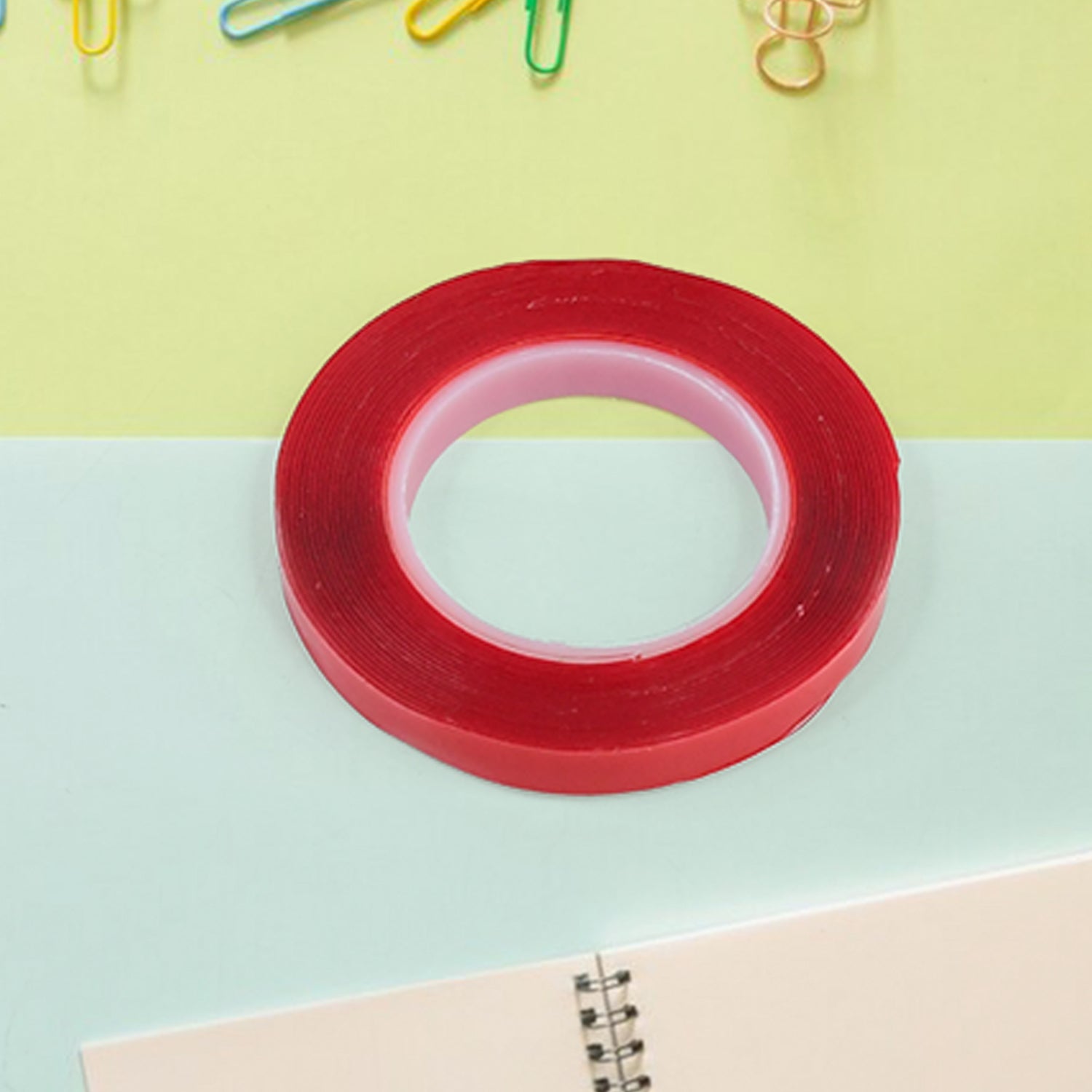 Close-up texture of acrylic foam mounting tape showing strong adhesive surface