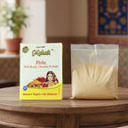 Mixing natural Mahak Pithi powder for facial and body skincare