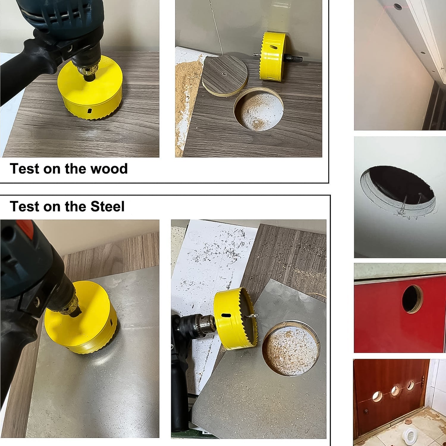 Carbon steel wood drill bit, an essential tool included in the hole saw set.