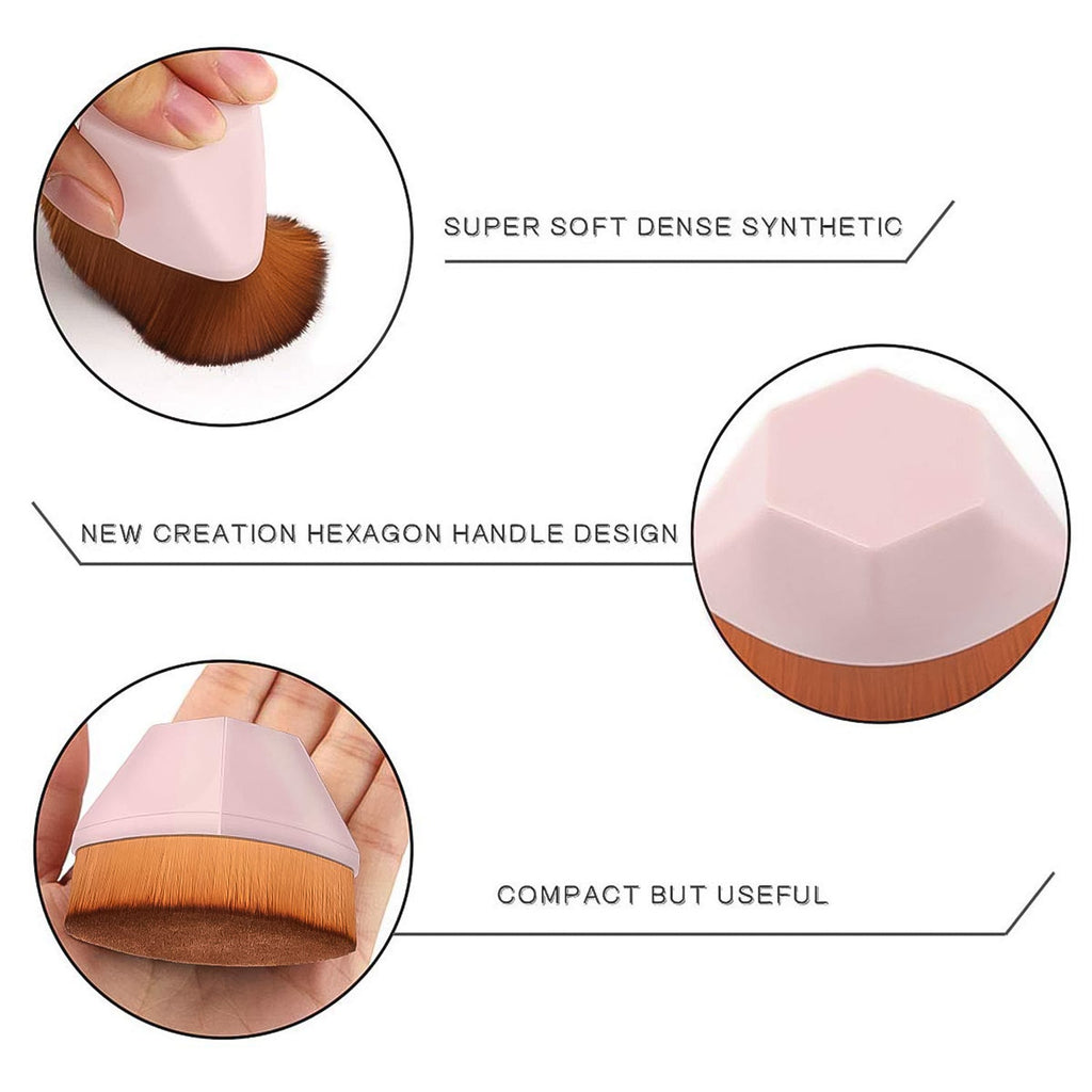 Detailed view of the foundation brush head, highlighting the quality of its soft bristles.