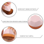Detailed view of the foundation brush head, highlighting the quality of its soft bristles.