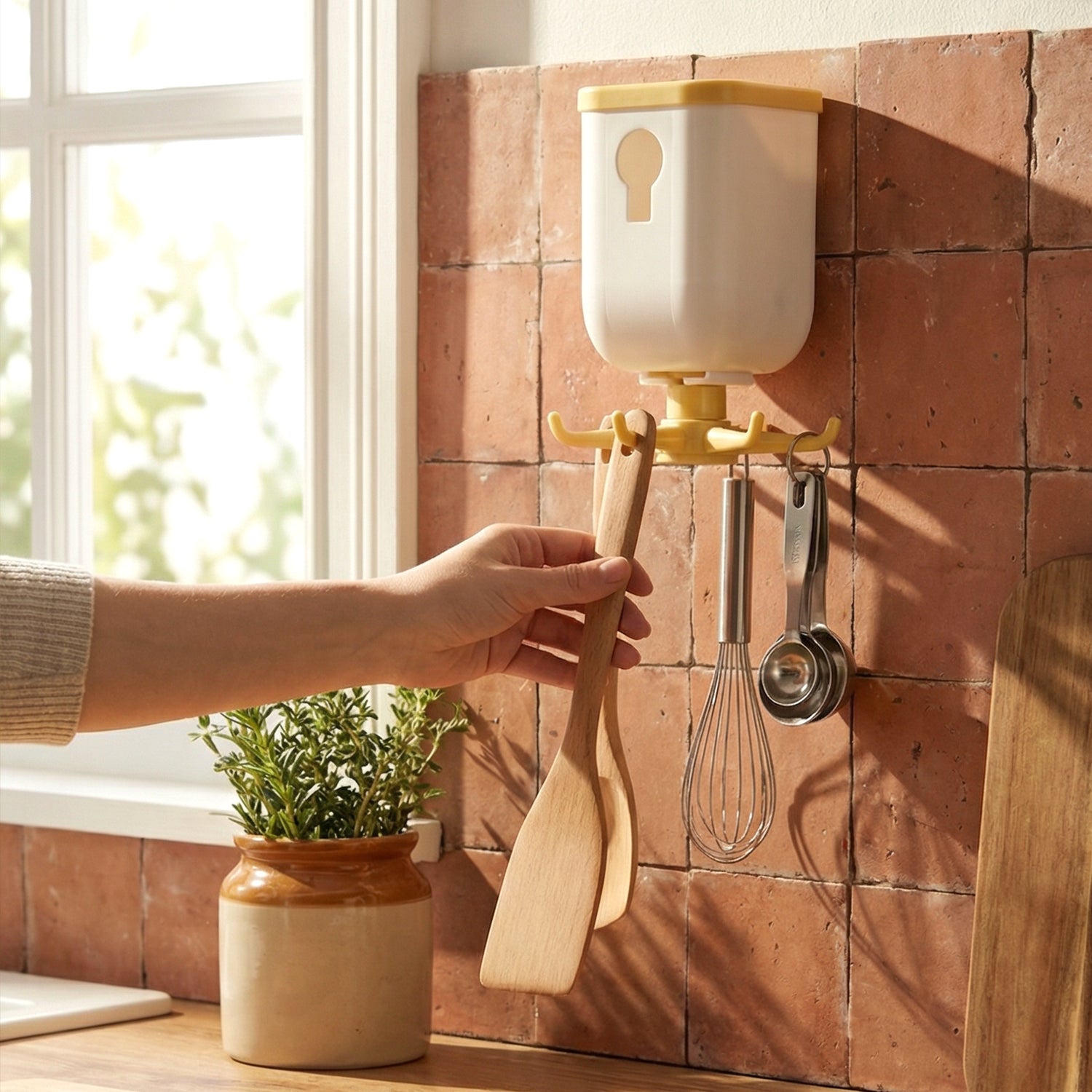 Heavy duty sticky wall hook attached on a smooth wall surface