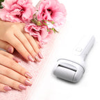 AuriGlam Electric Foot File with multiple roller heads for callus removal