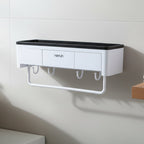 Neutral image of bathroom storage rack