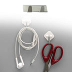 Stylish stainless steel wall hooks complementing modern home decor.
