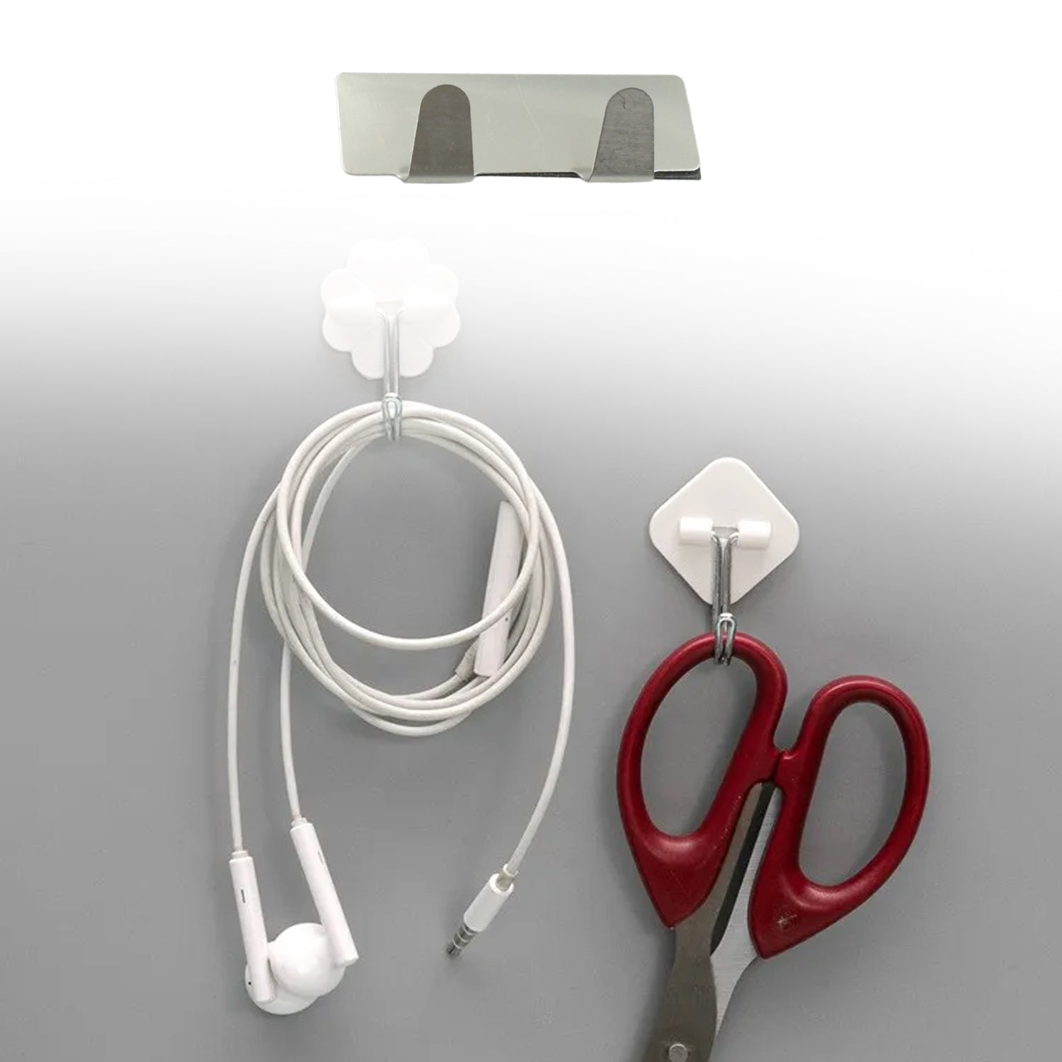 Stylish stainless steel wall hooks complementing modern home decor.