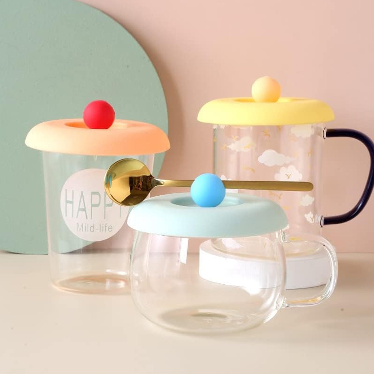 Top-down view of a durable Silicone Cup Lid on a teacup, demonstrating its simple and elegant design.