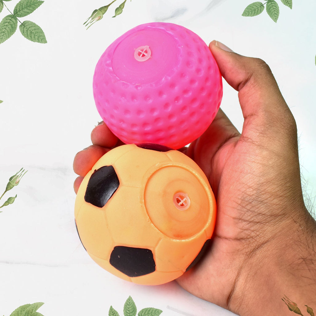 Close-up of a non-toxic play ball from the Kids Squeeze Ball Set, showcasing its soft texture.