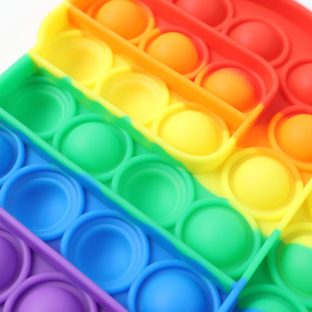 Close detail of silicone texture on Pop It fidget toy bubbles