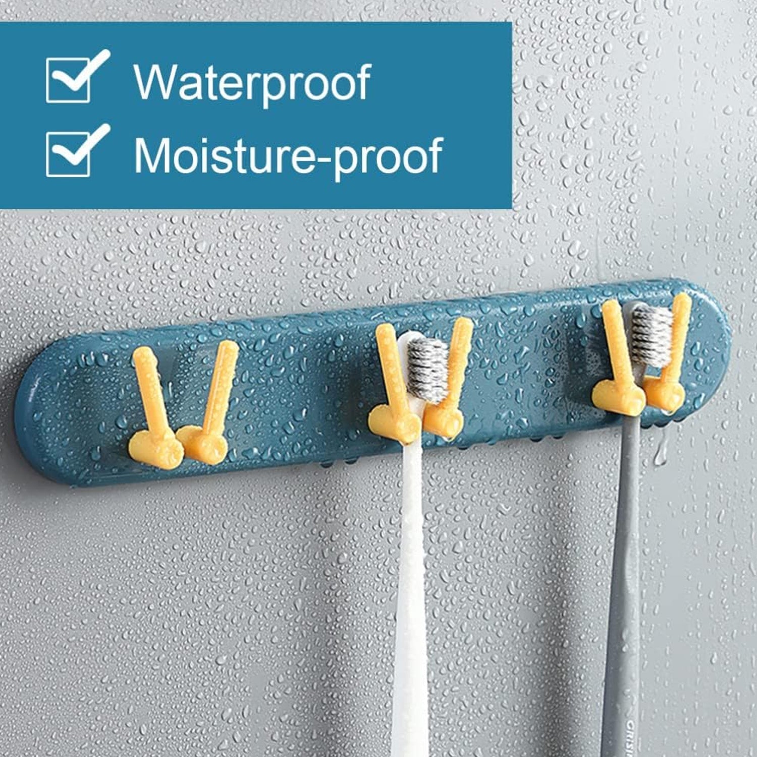 Compact wall-mounted toothbrush holder, showcasing its easy installation.