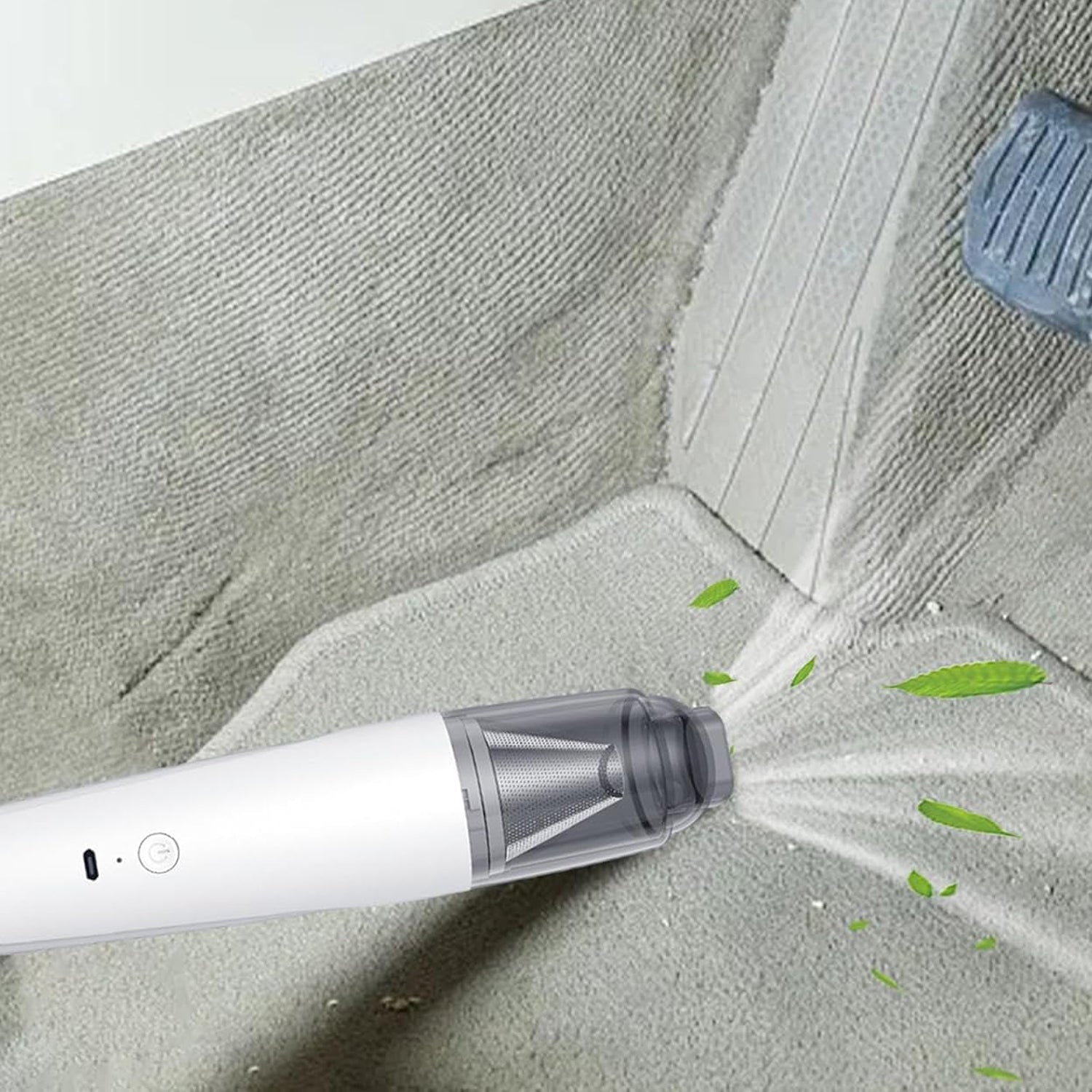 Compact cordless handheld vacuum cleaner ideal for keyboards and electronics cleaning