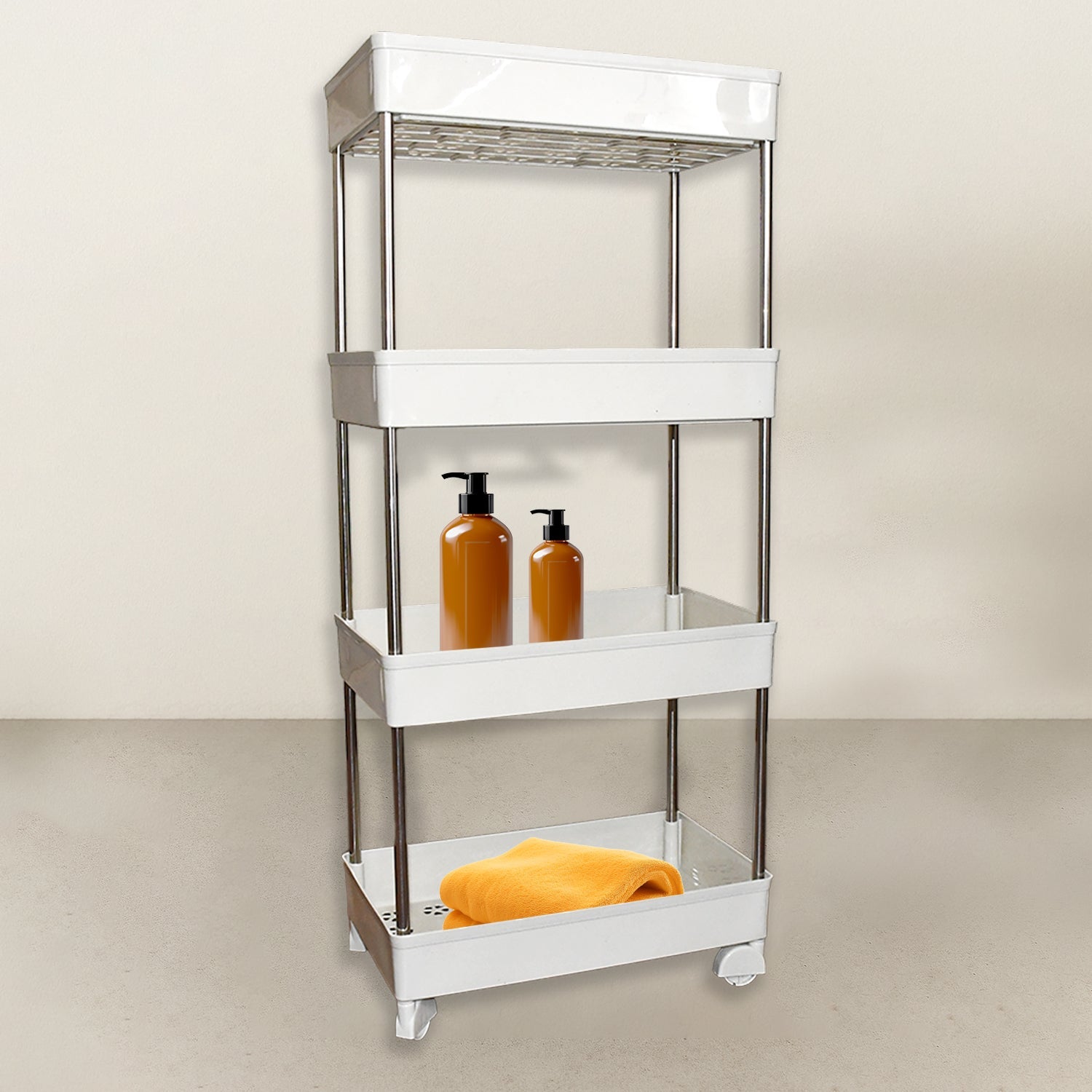 Easy access kitchen shelf 4 layer rack