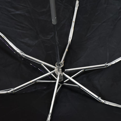 The lightweight 3-fold umbrella in its compact, folded state.