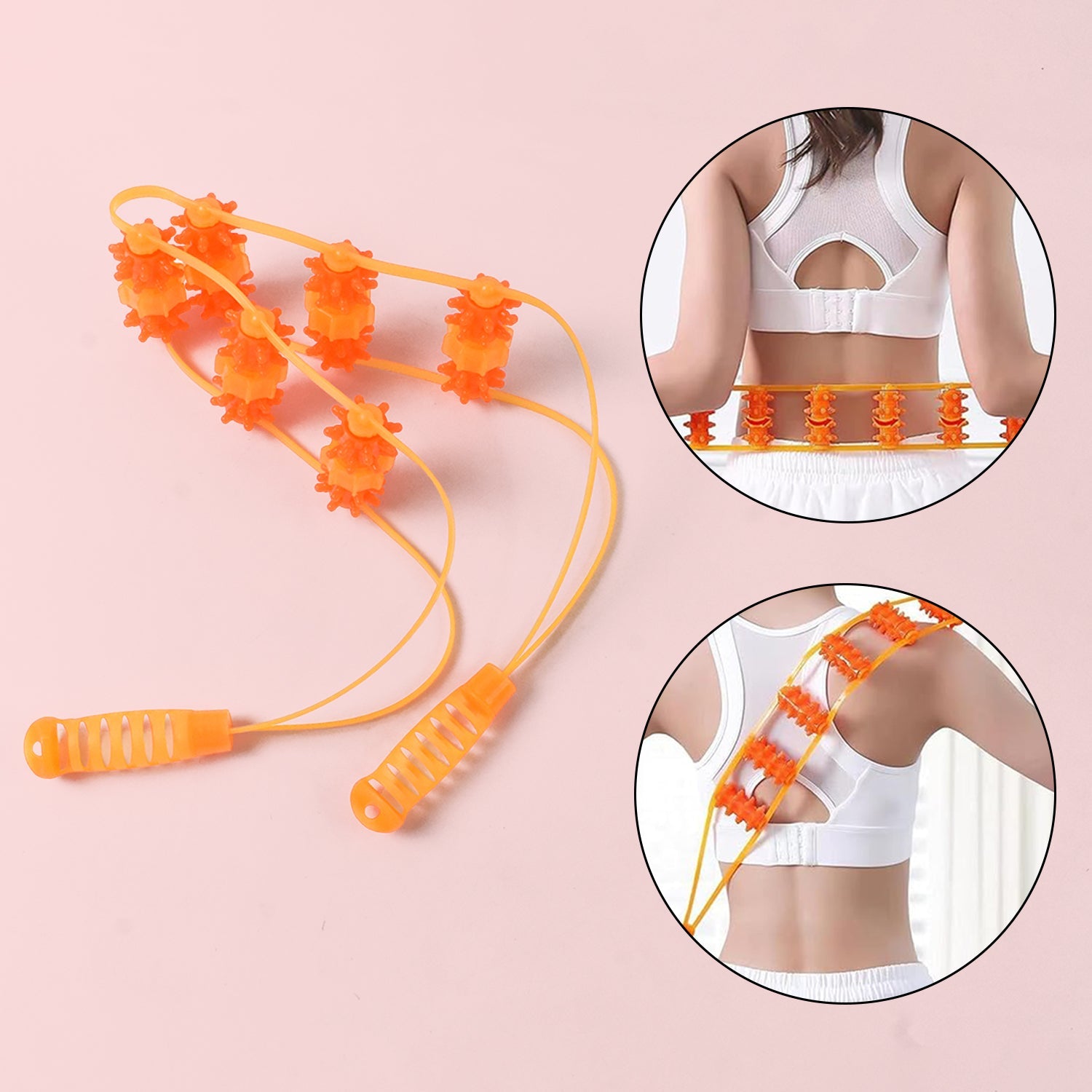 Manual back massage tool with detachable roller