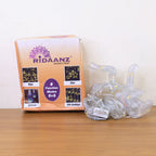 Swastik Om LED string lights glowing in a warm light, perfect for ambiance.