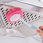 Cleaning brush with ergonomic handle and gentle sponge head for scratch-free dishwashing