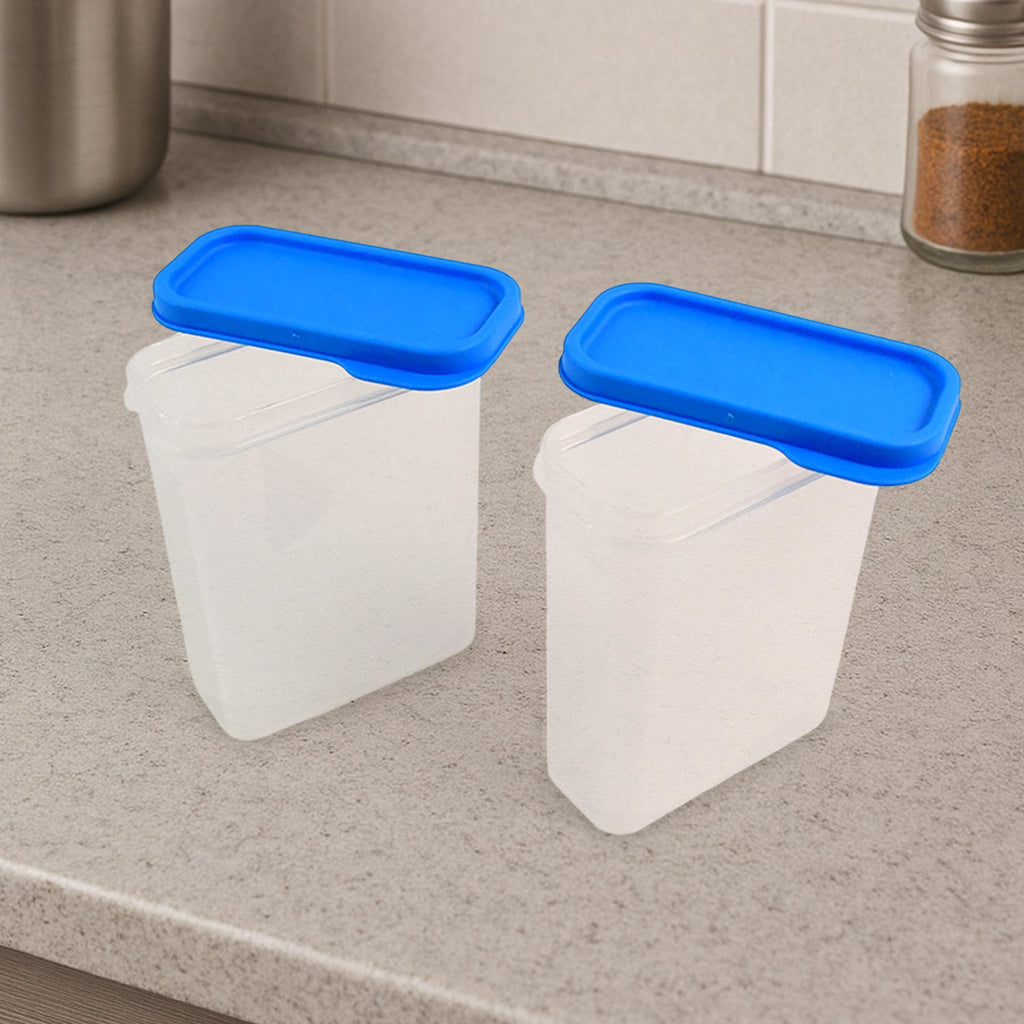 Apex Glory clear food containers with blue airtight snap-fit lids