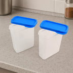 Apex Glory clear food containers with blue airtight snap-fit lids