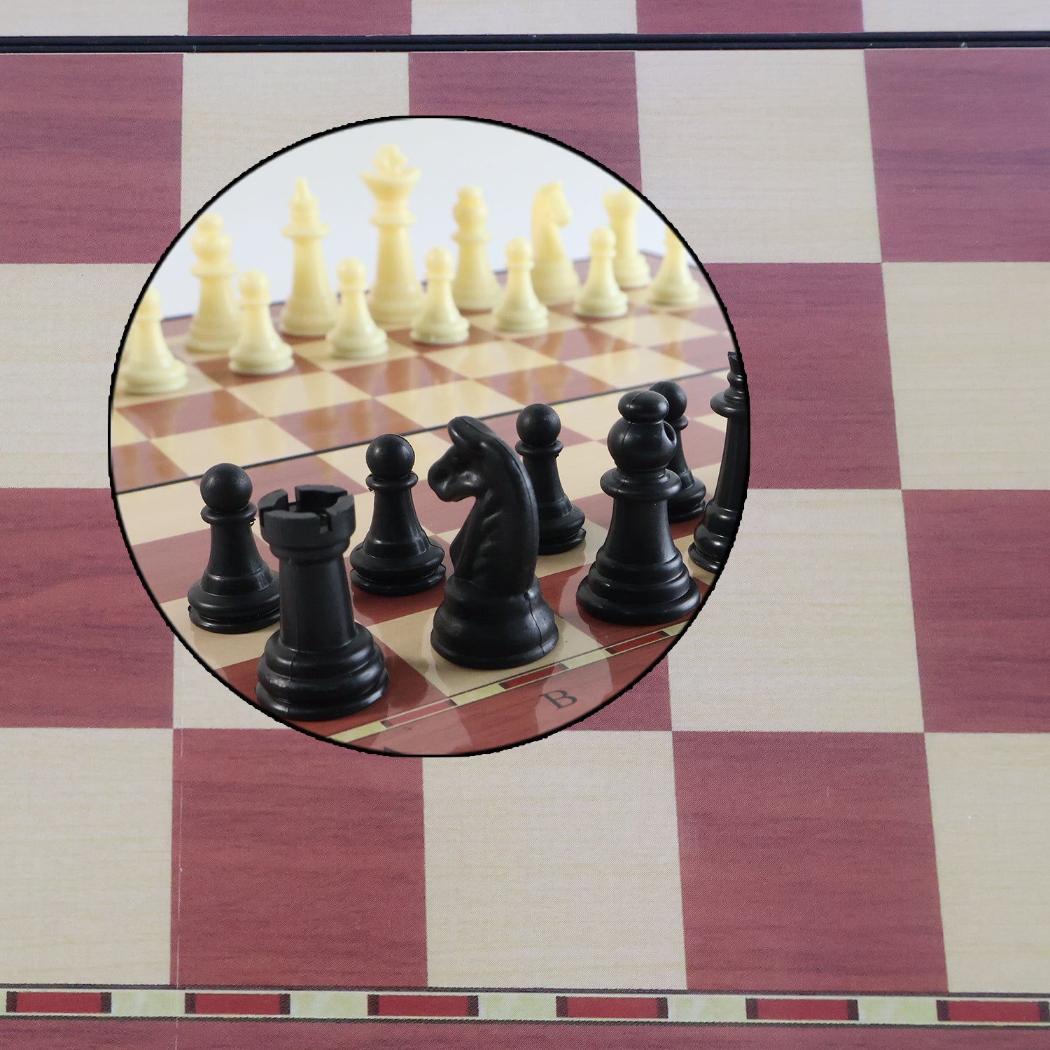 Folded magnetic chess board set with built-in storage compartment