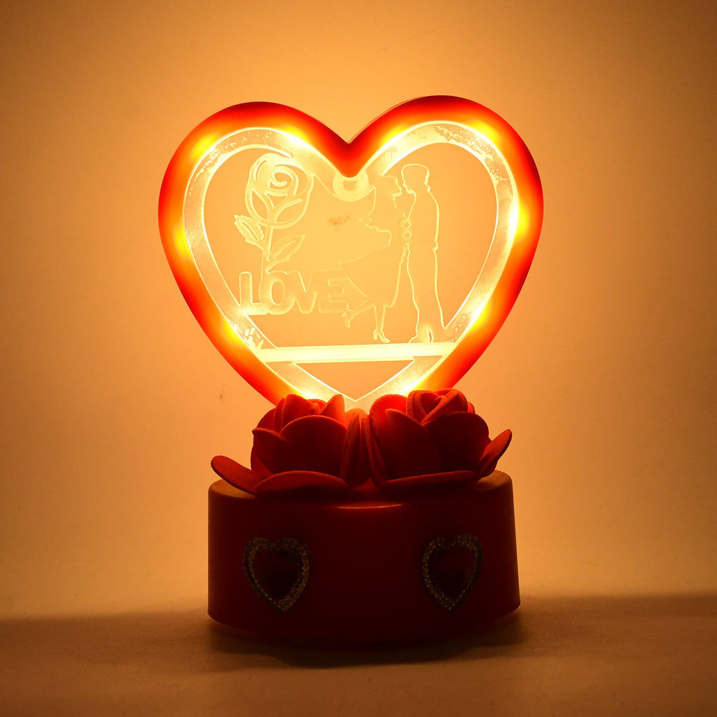 Close-up of heart-shaped couple showpiece with sparkling crystal hearts