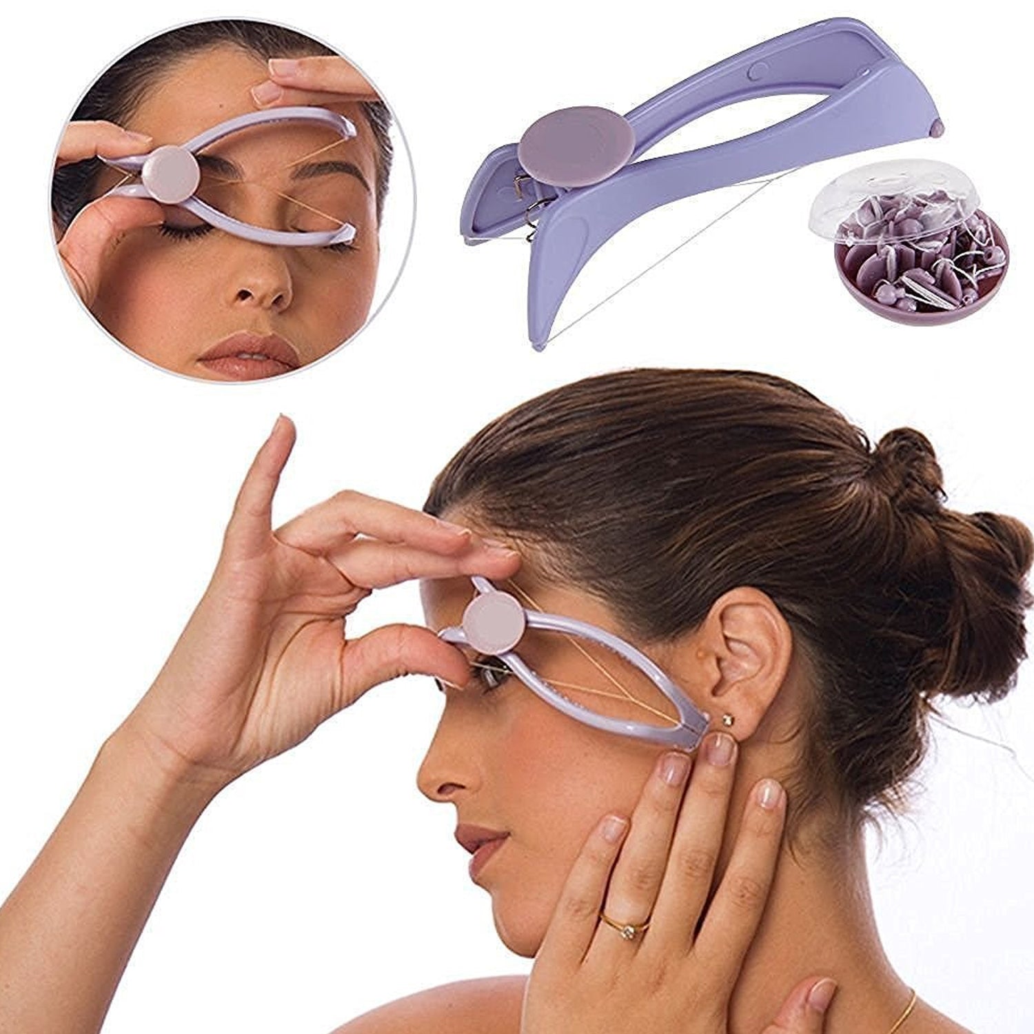 Front view of the Slique portable hair removal device for easy use.