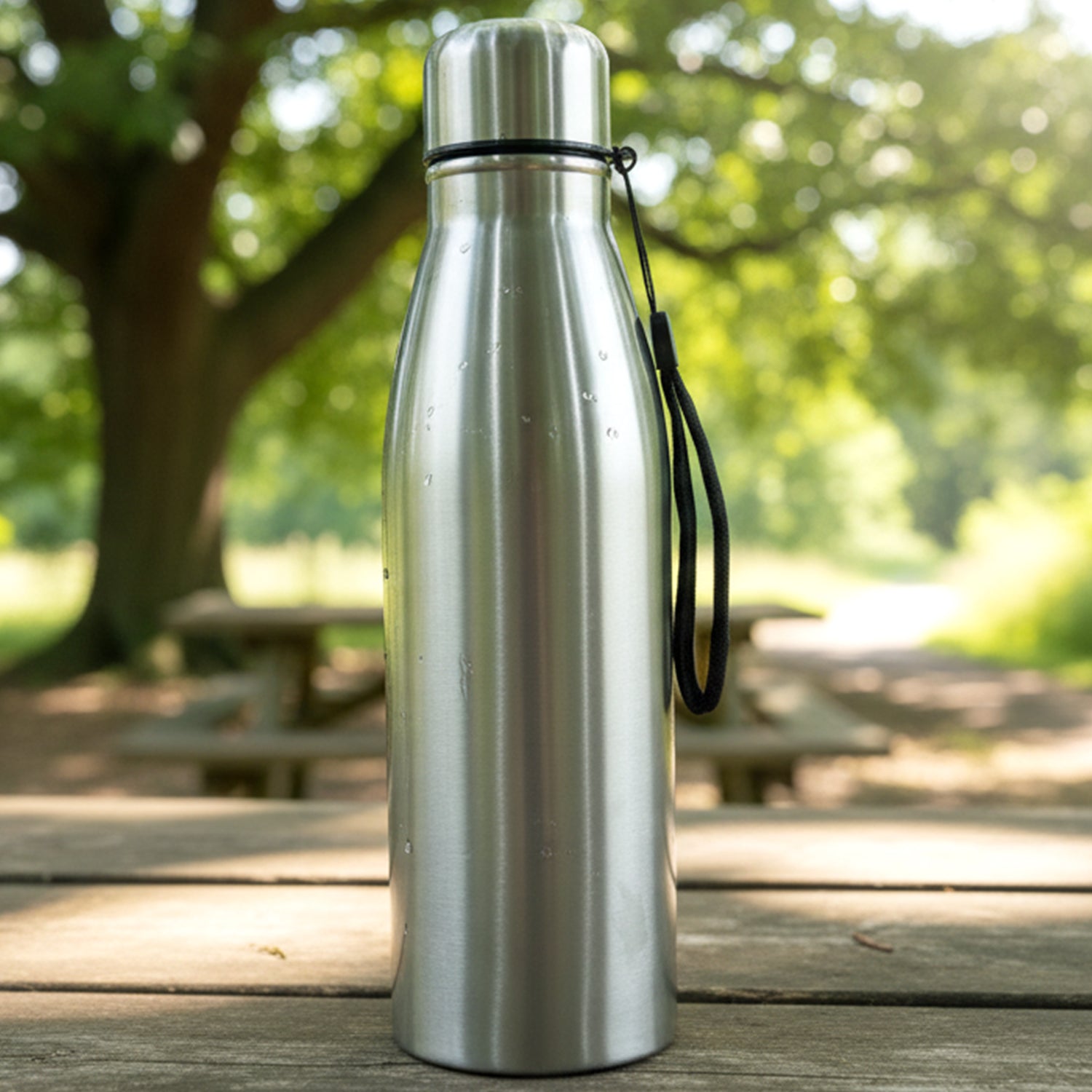 Sleek cylindrical design of 1000 ML stainless steel water bottle