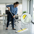 Velvet Wipe mop head refill easily attached to a standard mop handle.