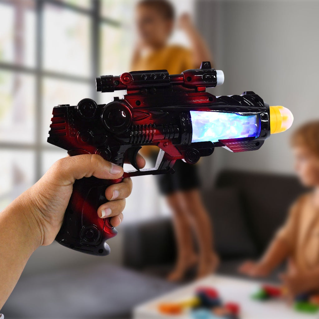 LED flashing sound laser toy gun with vibrant multicolor lights