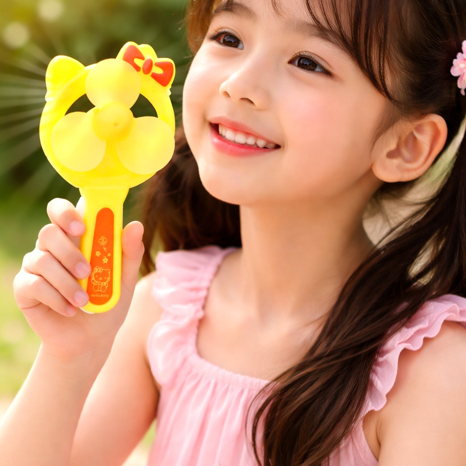 Colorful cartoon animal hand fan toy for children
