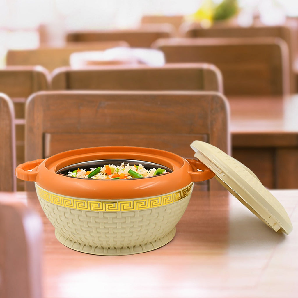 Indo Glow 800ml insulated hot pot with stainless steel interior.