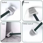 Anti-drip toilet brush holder with a hollow drain design for quick drying.