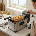 Detachable frying basket with heat-resistant handle of Orbit fryer