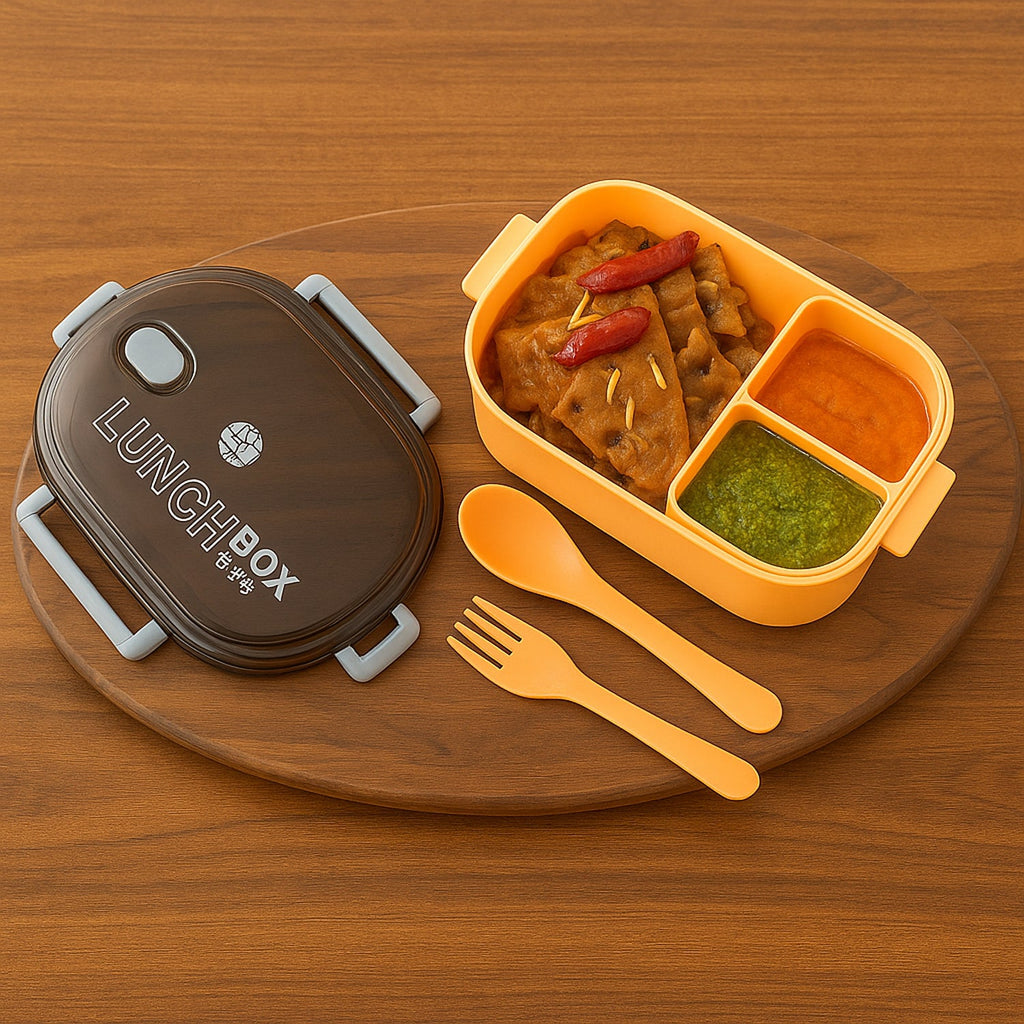 Reusable leak-proof food container with integrated spoon