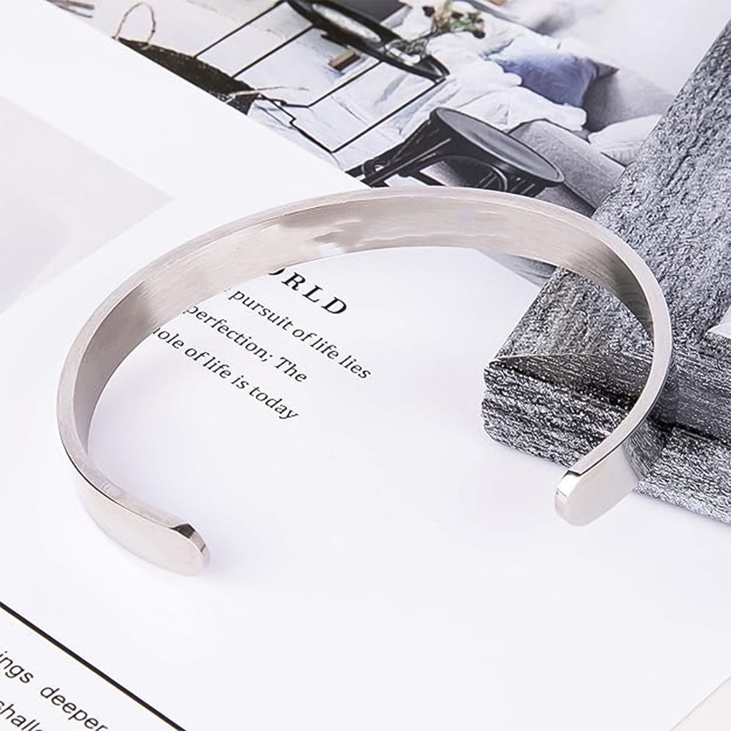 Sleek silver open-ended stainless steel kada for men and women