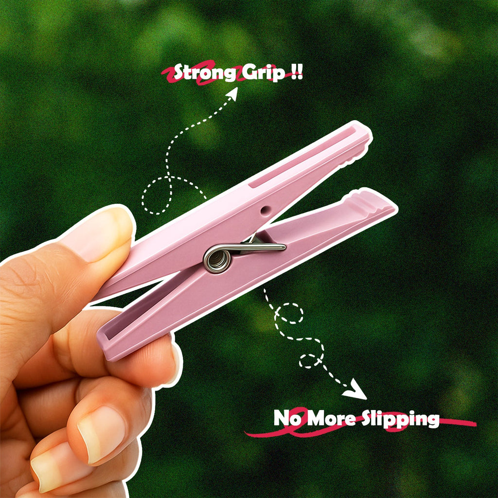 Durable cloth pegs in a set ideal for drying clothes