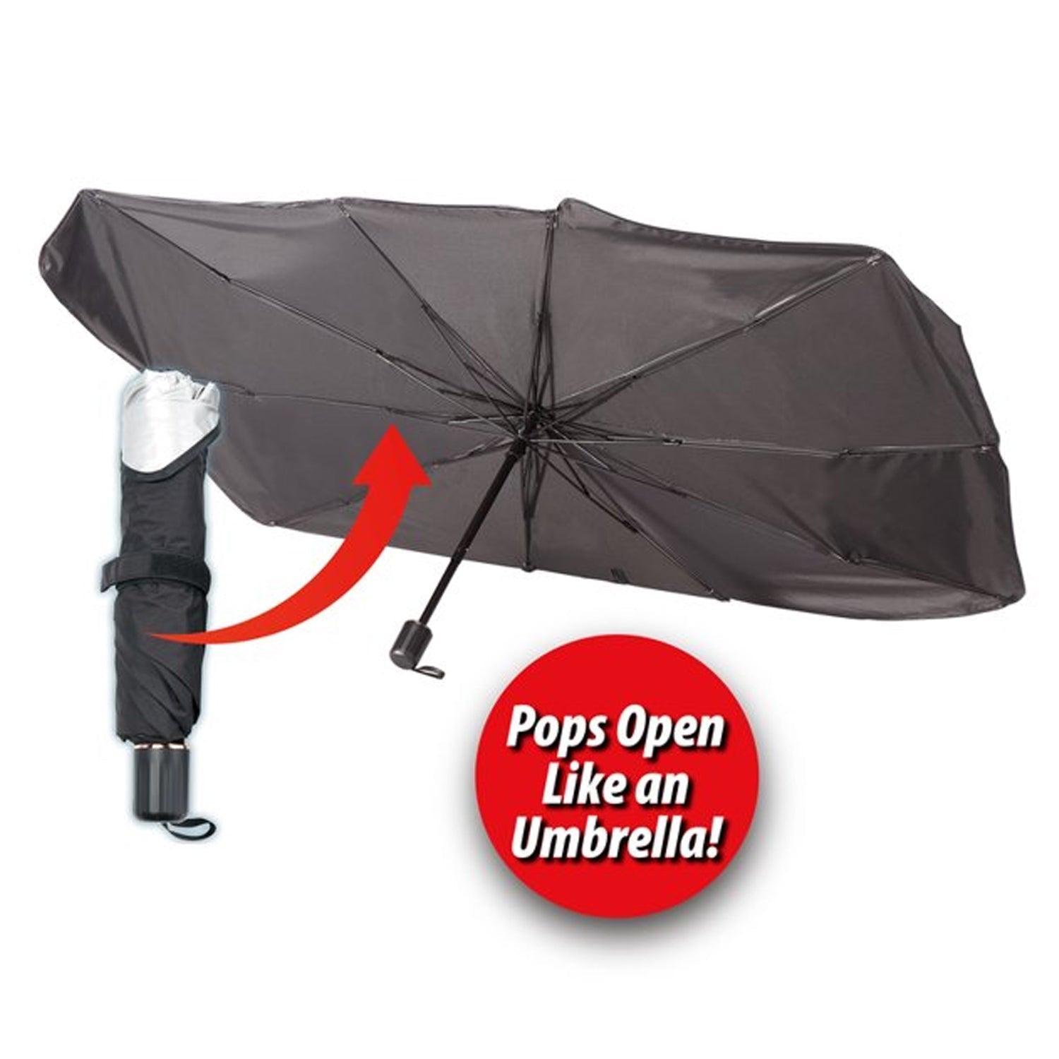 Effective heat protection for car interior with the deployed sunshade.